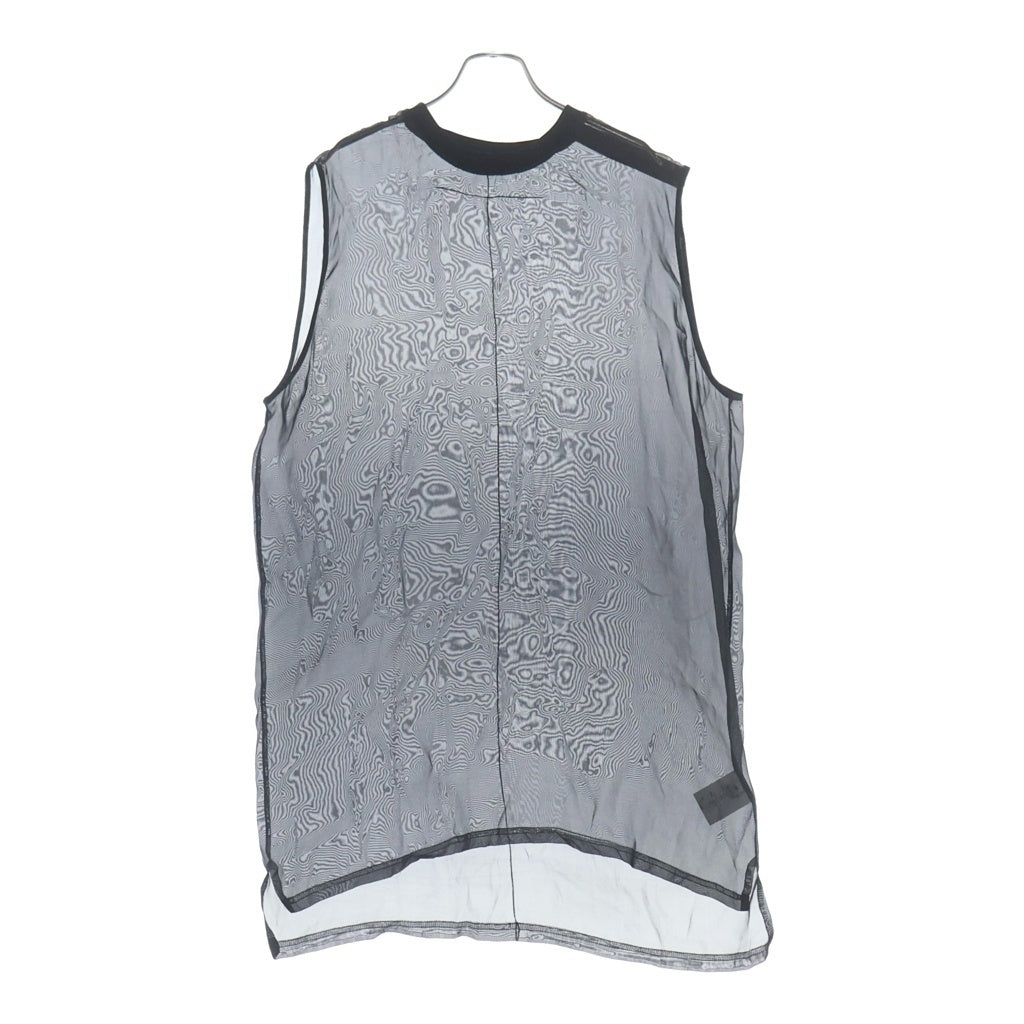GIVENCHY(ジバンシィ) シースルー半袖カットソー ノースリーブTシャツ ブラック BM701K1050