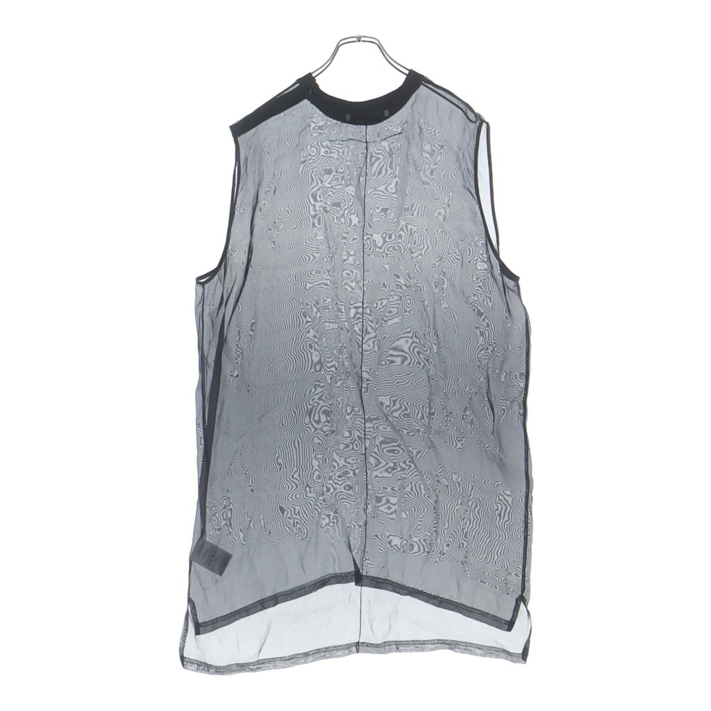 GIVENCHY(ジバンシィ) シースルー半袖カットソー ノースリーブTシャツ ブラック BM701K1050