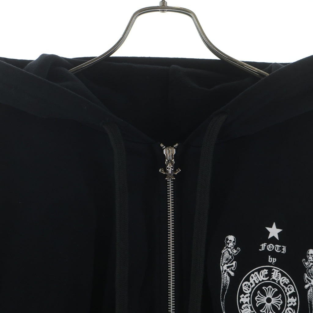 CHROME HEARTS(クロムハーツ) FOTI SWTSHRT HD ZIP フォティ ナスカルプリント ジップパーカー フーディ ブラック