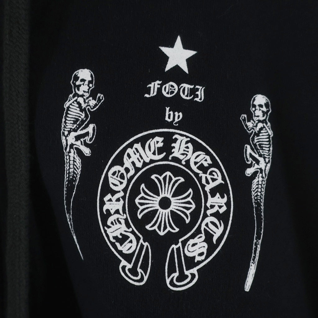 CHROME HEARTS(クロムハーツ) FOTI SWTSHRT HD ZIP フォティ ナスカルプリント ジップパーカー フーディ ブラック