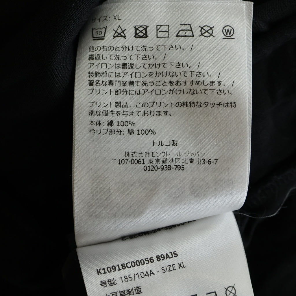MONCLER(モンクレール) フロントロゴプリント半袖Tシャツ カットソー ブラック