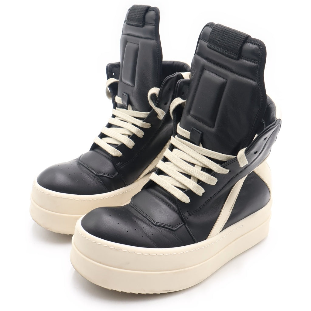 Rick Owens(リックオウエンス) Mega Bumper Geobasket Sneaker メガバンパー ジオバスケットレザーハイカットスニーカー シューズ ブラック/ホワイト レディース