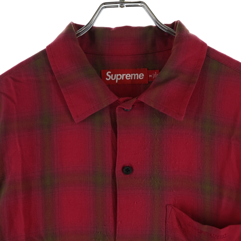 SUPREME(シュプリーム) 26SS Shadow Plaid Rayon Shirt レーヨンチェック長袖シャツ レッド