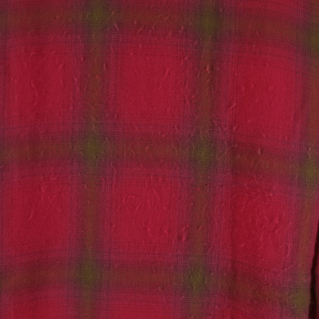 SUPREME(シュプリーム) 26SS Shadow Plaid Rayon Shirt レーヨンチェック長袖シャツ レッド