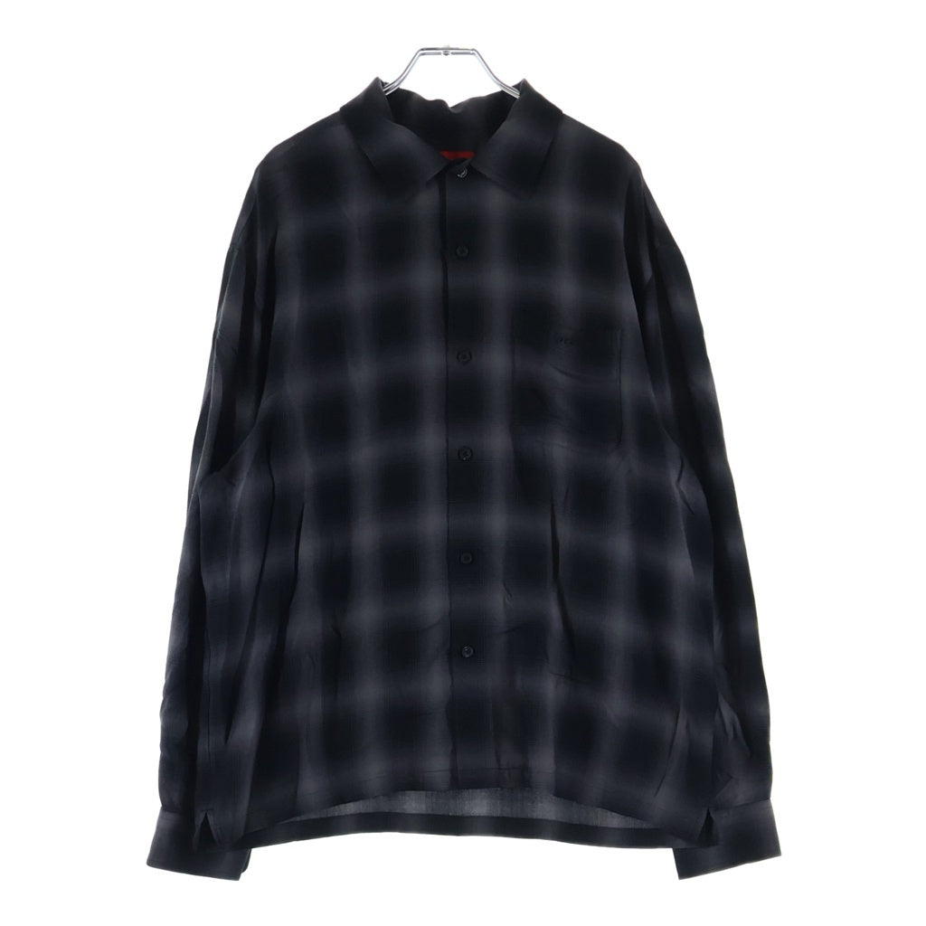 SUPREME(シュプリーム) 26SS Shadow Plaid Rayon Shirt レーヨンチェック長袖シャツ ブラック