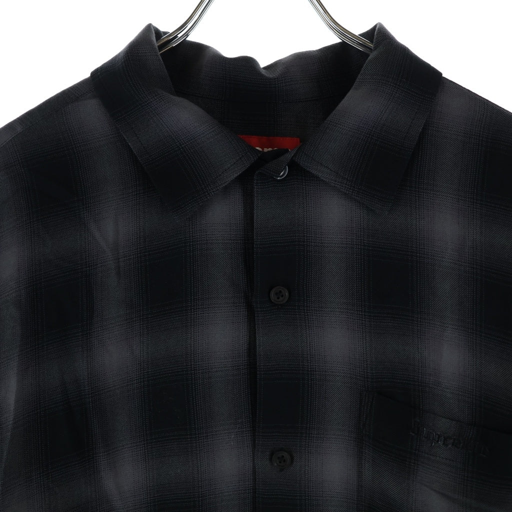 SUPREME(シュプリーム) 26SS Shadow Plaid Rayon Shirt レーヨンチェック長袖シャツ ブラック