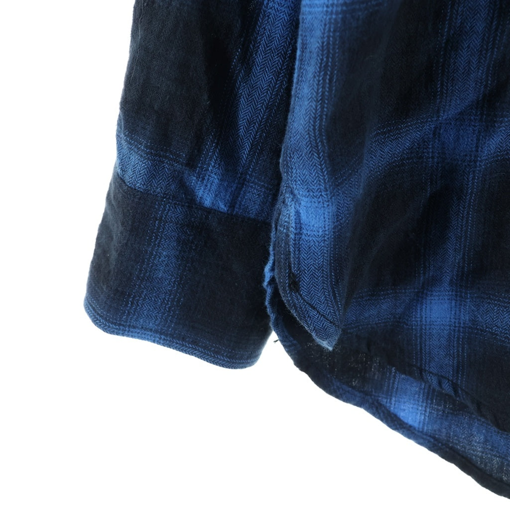 SAINT LAURENT PARIS(サンローランパリ) 15AW オンブレチェック長袖シャツ ウエスタンシャツ ブラック/ブルー