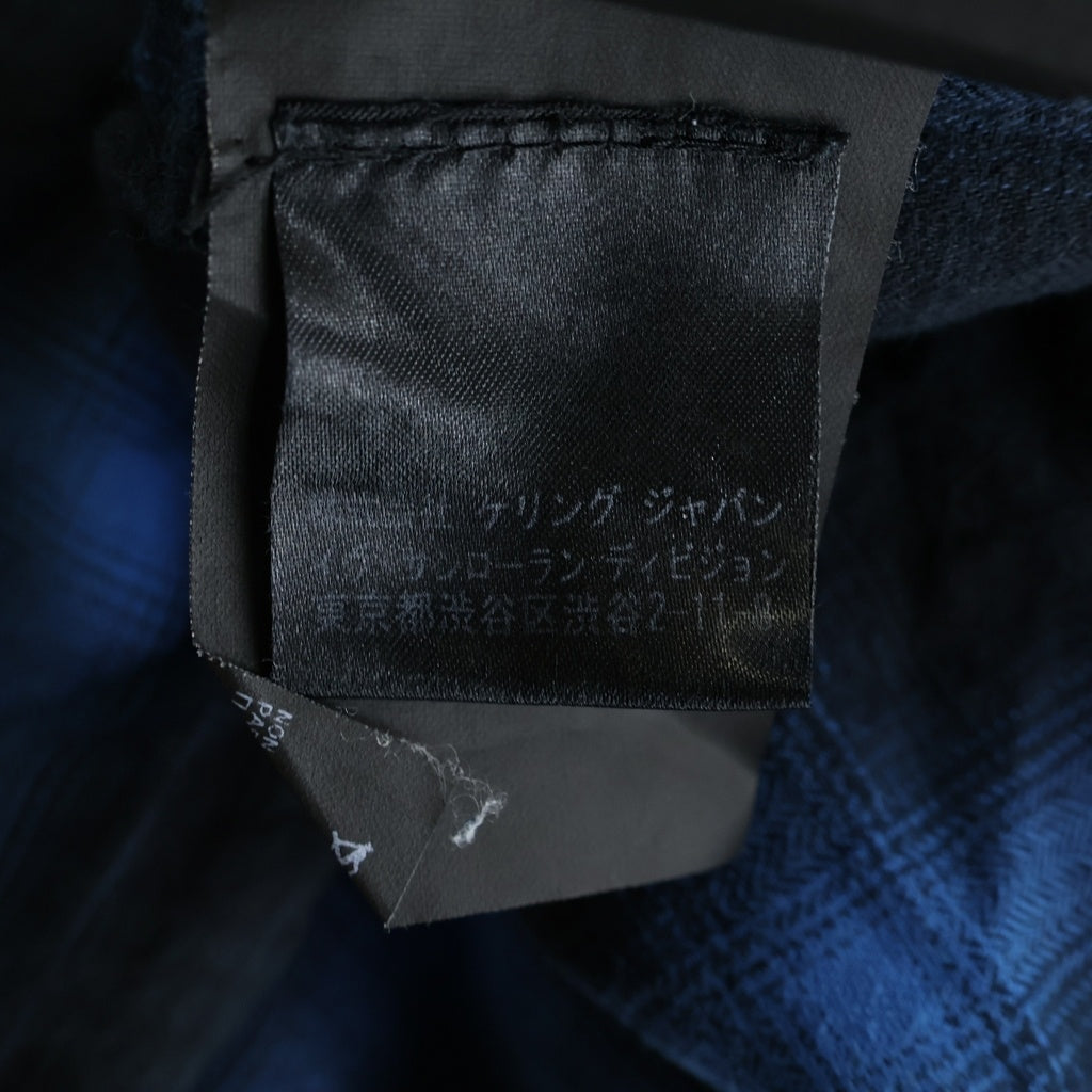 SAINT LAURENT PARIS(サンローランパリ) 15AW オンブレチェック長袖シャツ ウエスタンシャツ ブラック/ブルー
