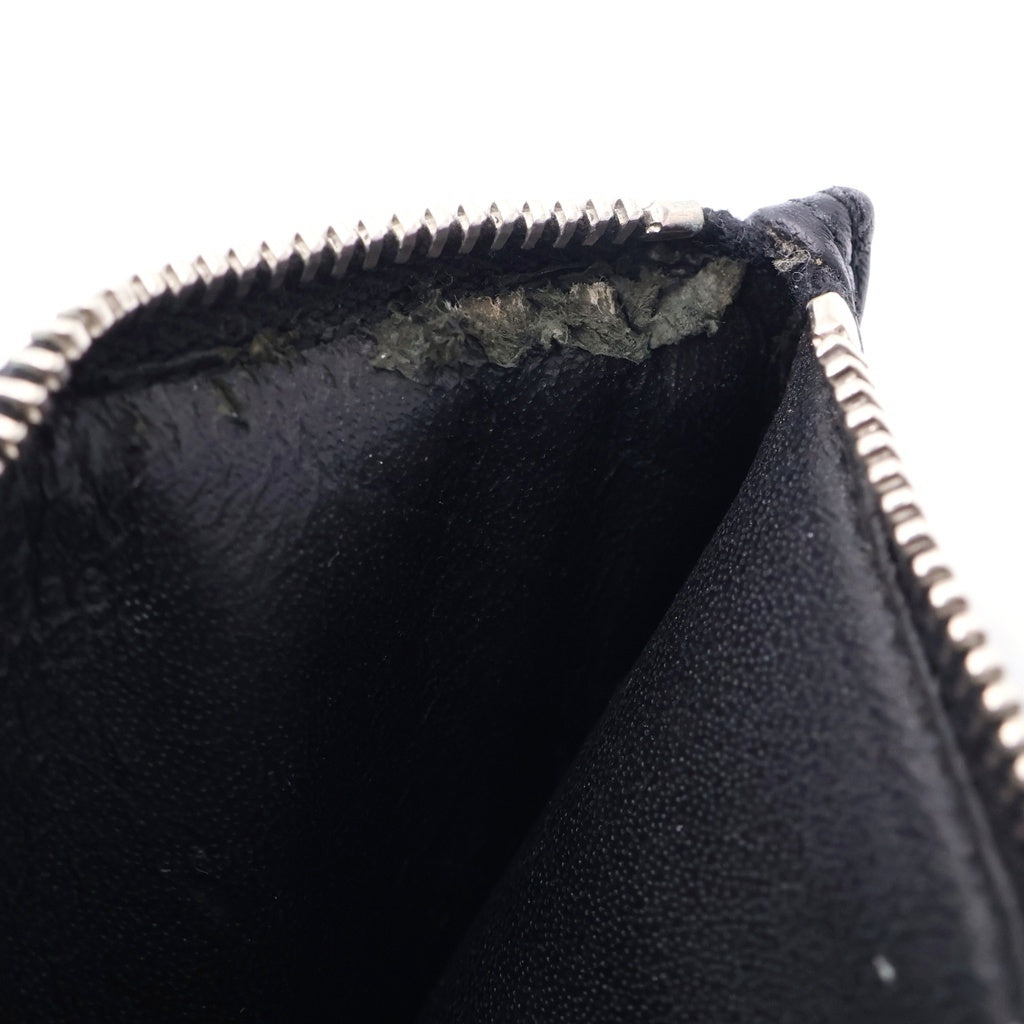 SAINT LAURENT PARIS(サンローランパリ) スカルパイナップル総柄 レザーカードケース ブラック 458593