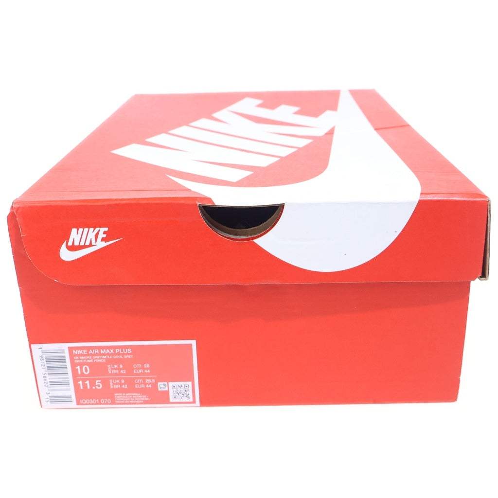 NIKE(ナイキ) AIR MAX PLUS DK SMOKE GREY/MTLC COOL エアーマックスプラスDK メッシュローカットスニーカー ブラック IQ0301-070 US10/28cm