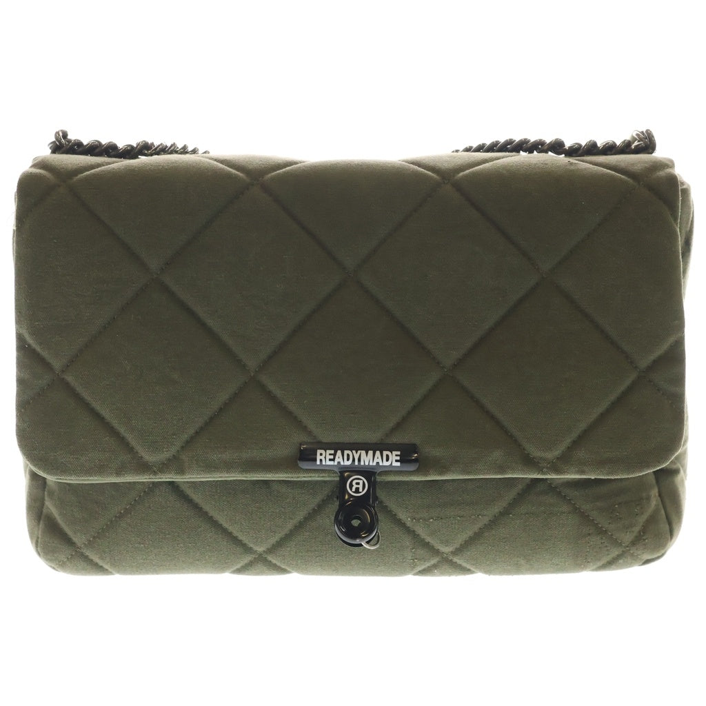 READY MADE(レディメイド) BIG CHAIN BAG ビックチェーン キルティングキャンバスバック カーキ