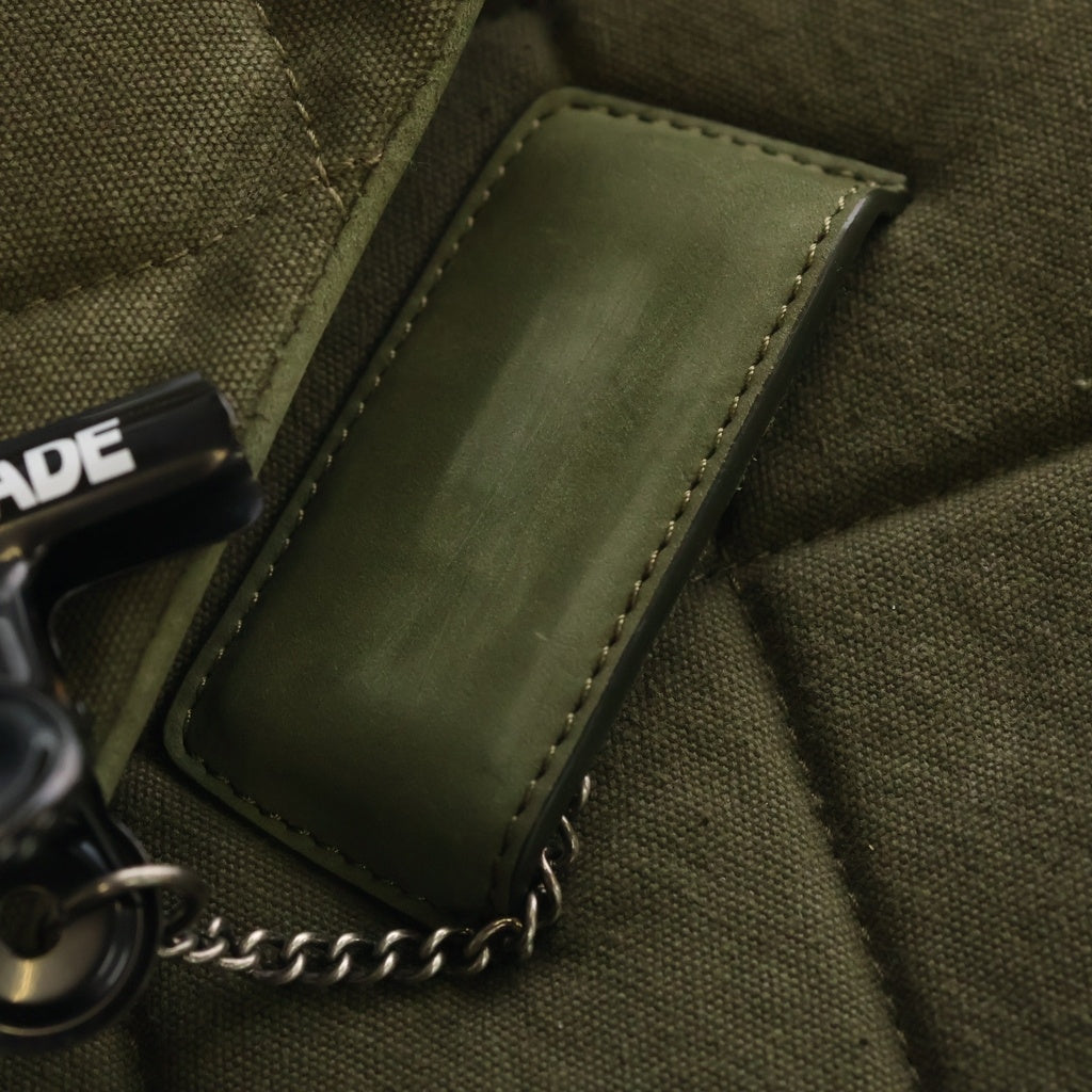 READY MADE(レディメイド) BIG CHAIN BAG ビックチェーン キルティングキャンバスバック カーキ