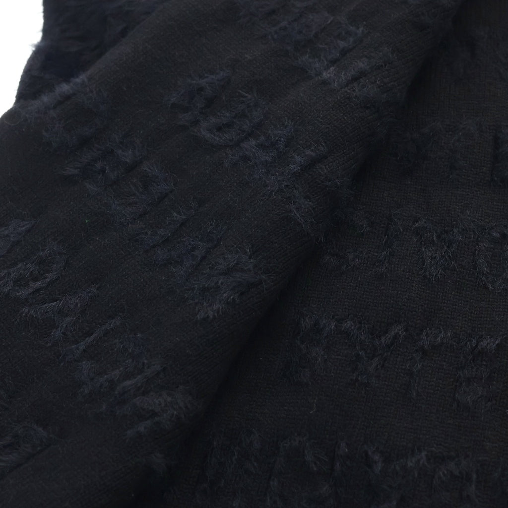 BALENCIAGA(バレンシアガ) MUFFLER ロゴ総柄 ウールマフラー ブラック 769019 T6230
