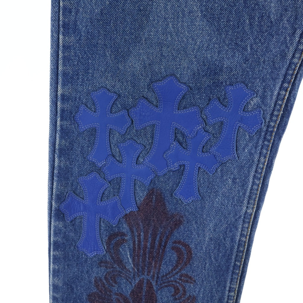 CHROME HEARTS(クロムハーツ) ×LEVI'S STENCIL DENIM 517 ステンシル ペイントデザインクロスパッチ付きデニムパンツ インディゴ