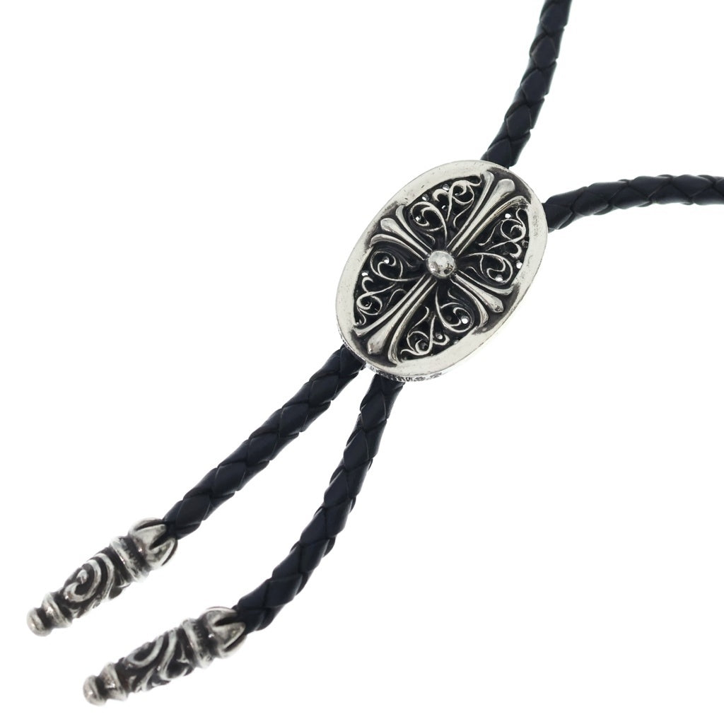 CHROME HEARTS(クロムハーツ) BOLOTIE OVALTINY タイニークラシックオーバルクロス ループタイ シルバー/ブラック BCA209