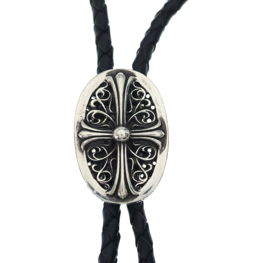 CHROME HEARTS(クロムハーツ) BOLOTIE OVALTINY タイニークラシックオーバルクロス ループタイ シルバー/ブラック BCA209