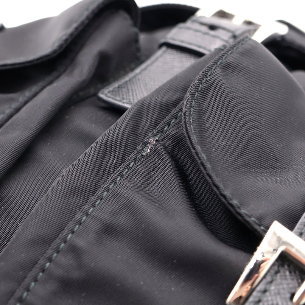 PRADA(プラダ) ロゴプレート ナイロンバックパック ブラック 1BZ677 レディース