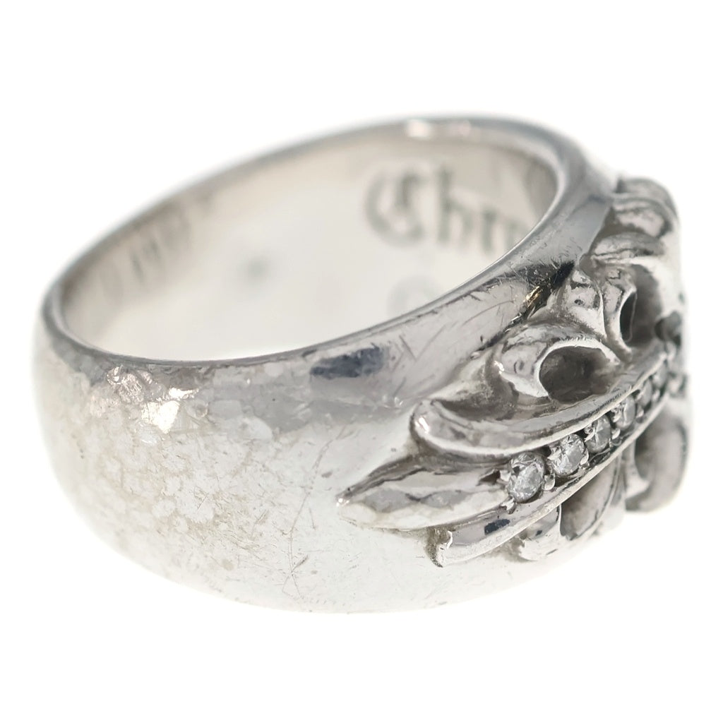 CHROME HEARTS(クロムハーツ) 18KWG FLRL CRS P/DIA フローラルクロスリング パヴェダイヤ ホワイトゴールド