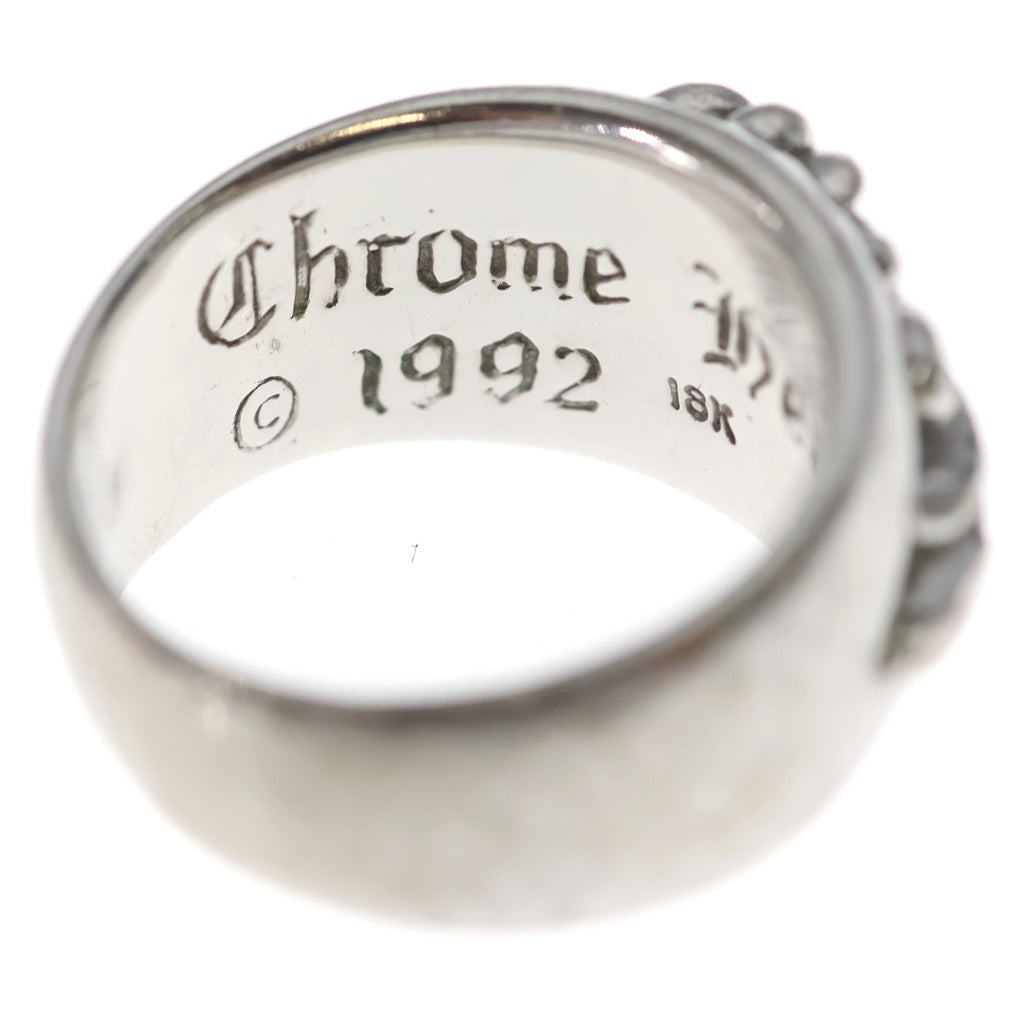 CHROME HEARTS(クロムハーツ) 18KWG FLRL CRS P/DIA フローラルクロスリング パヴェダイヤ ホワイトゴールド