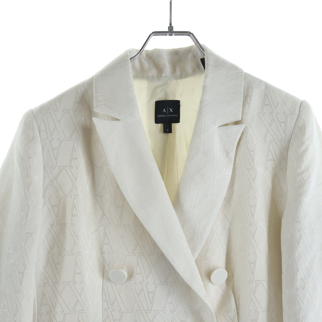 Armani Exchange(アルマーニ エクスチェンジ) ダブルブレストセミコンストラクトブレザー ホワイト XW000192 AF12058 レディース