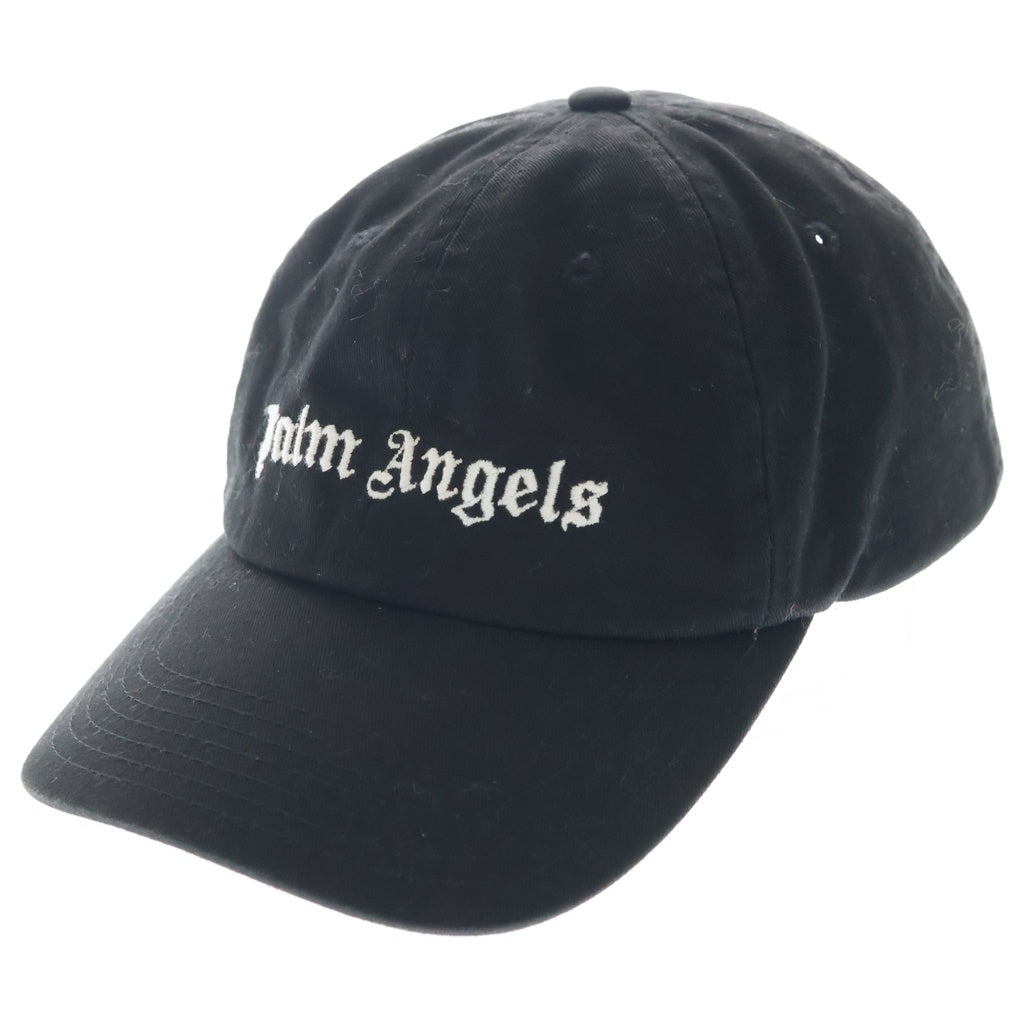 Palm Angels(パームエンジェルス) フロントロゴ刺繍 コットンキャップ ブラック PMLB003C99FAB001