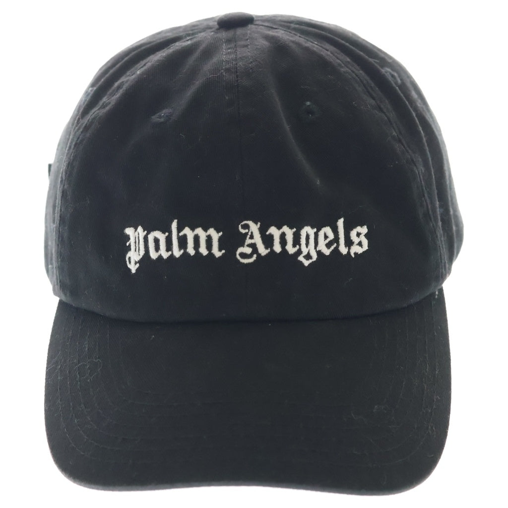 Palm Angels(パームエンジェルス) フロントロゴ刺繍 コットンキャップ ブラック PMLB003C99FAB001