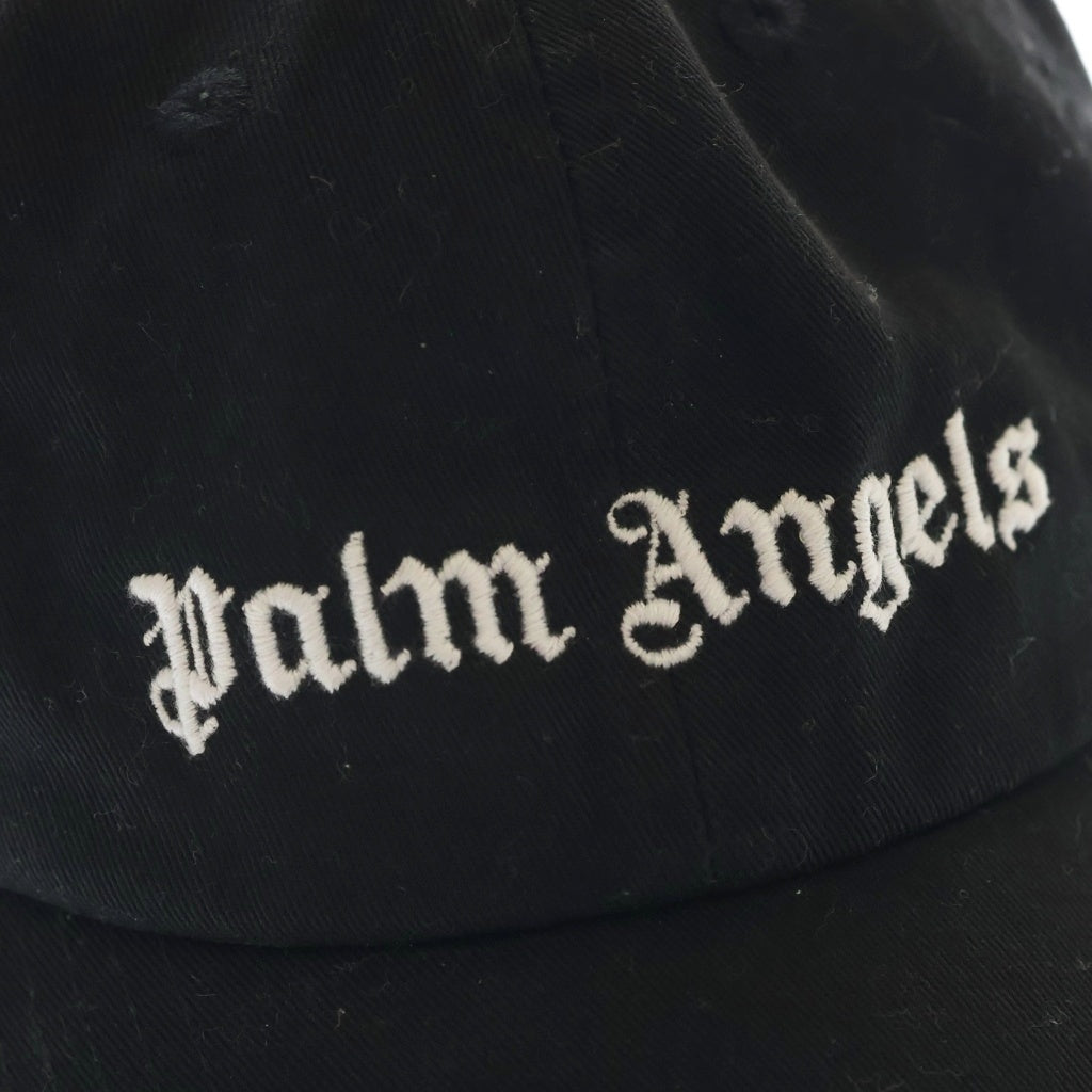 Palm Angels(パームエンジェルス) フロントロゴ刺繍 コットンキャップ ブラック PMLB003C99FAB001