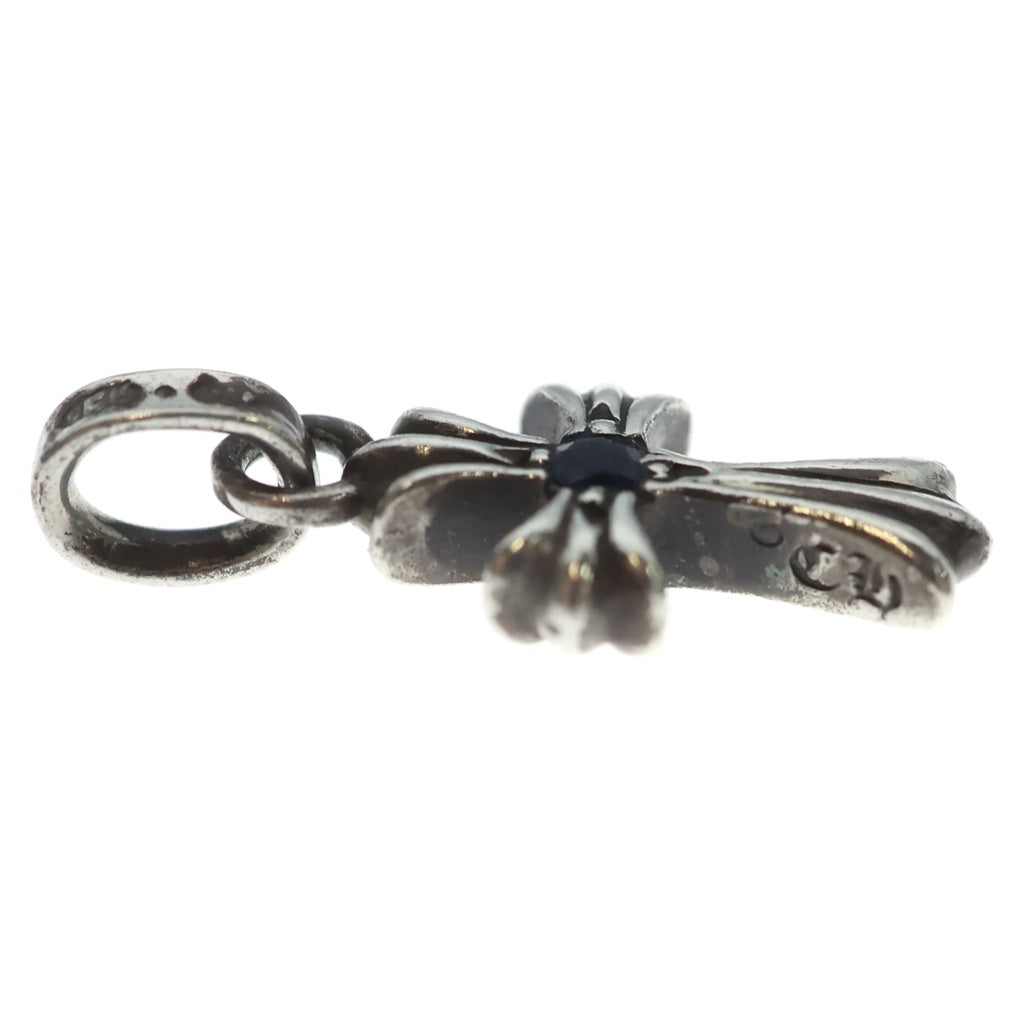 CHROME HEARTS(クロムハーツ) CRS BBYFAT P SAP ベイビーファットクロス 両面1サファイア ペンダントトップ シルバー
