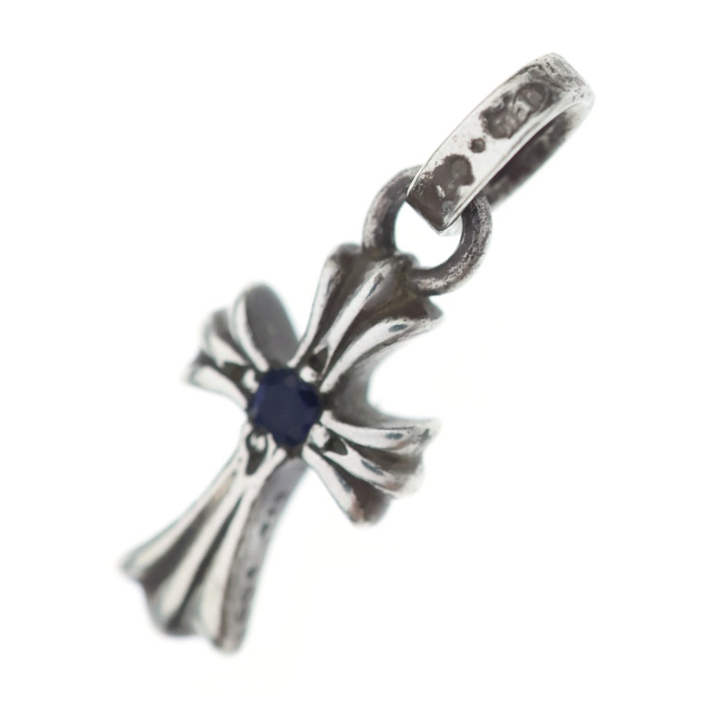 CHROME HEARTS(クロムハーツ) CRS BBYFAT P SAP ベイビーファットクロス 両面1サファイア ペンダントトップ シルバー