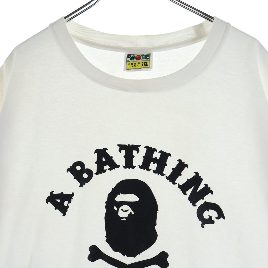 A BATHING APE(アベイシングエイプ) CROSSBONE COLLEGE TEE クロスボーン カレッジ 半袖Tシャツ カットソー ホワイト