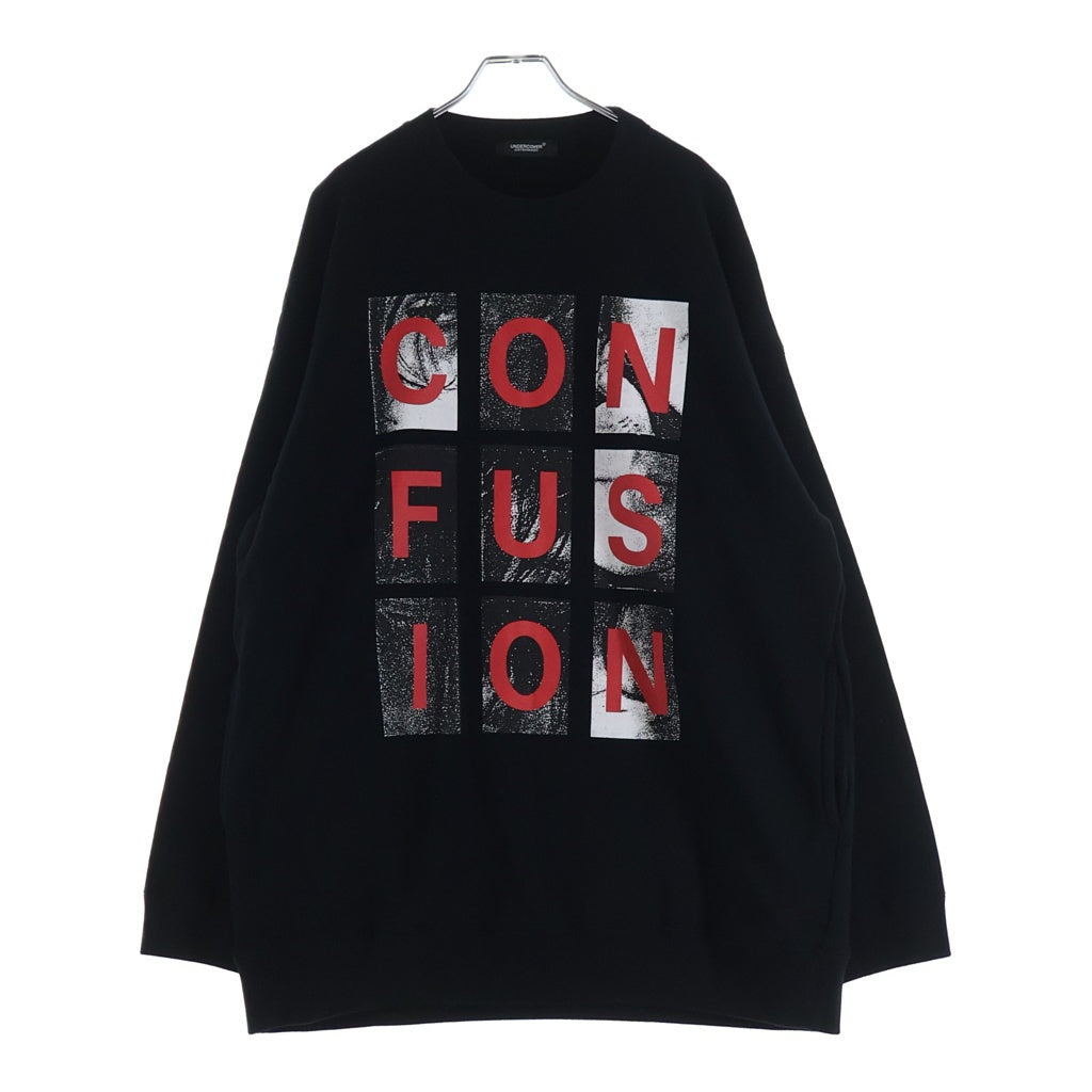 UNDERCOVER(アンダーカバー) 25AW BIG SWEAT CONFUSION オーバーサイズグラフィッククルーネックスウェット トレーナー ブラック