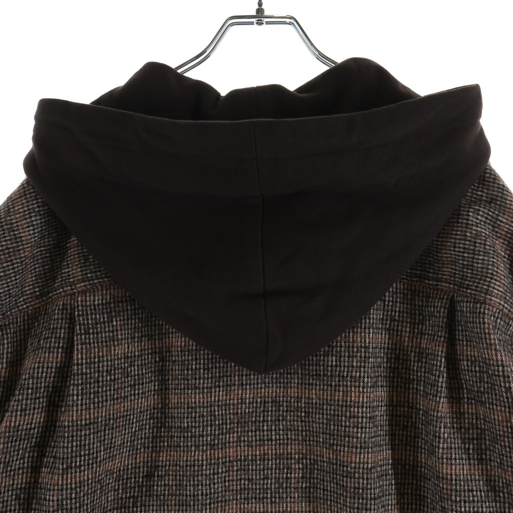 UNDERCOVER(アンダーカバー) 25AW フード付き ウールネルシャツ ブラウン UP2E4407-1