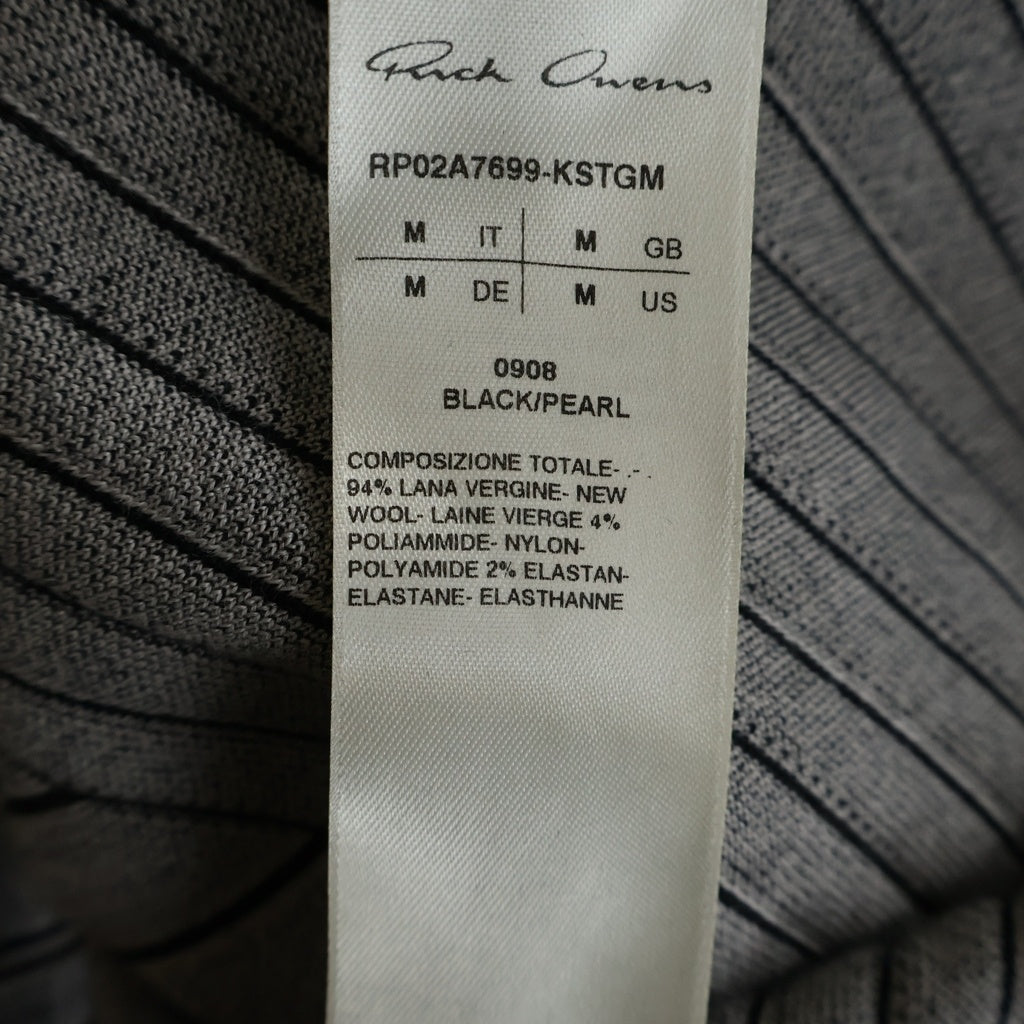 Rick Owens(リックオウエンス) 21AW Vネックストライプニット セーター ブラック/ホワイト RP02A7699-KSTGM