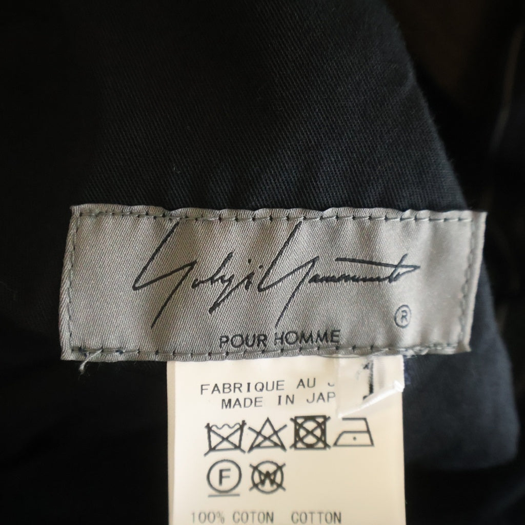 Yohji Yamamoto POUR HOMME(ヨウジヤマモト プールオム) STRIPED VELVETEEN PANTS ベルベット 変形パンツ サルエルパンツ ブラック/ブラウン