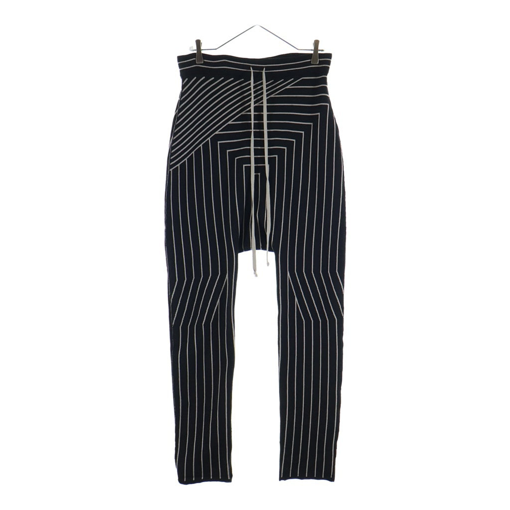 Rick Owens(リックオウエンス) 21AW ウールストライプサルエルパンツ ブラック/ホワイト RU02A5696-KSTGM