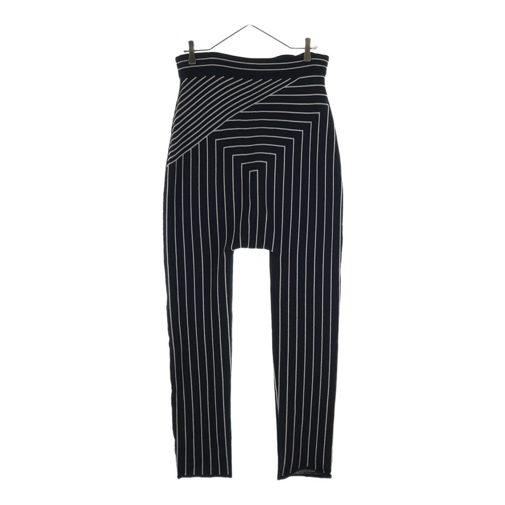 Rick Owens(リックオウエンス) 21AW ウールストライプサルエルパンツ ブラック/ホワイト RU02A5696-KSTGM