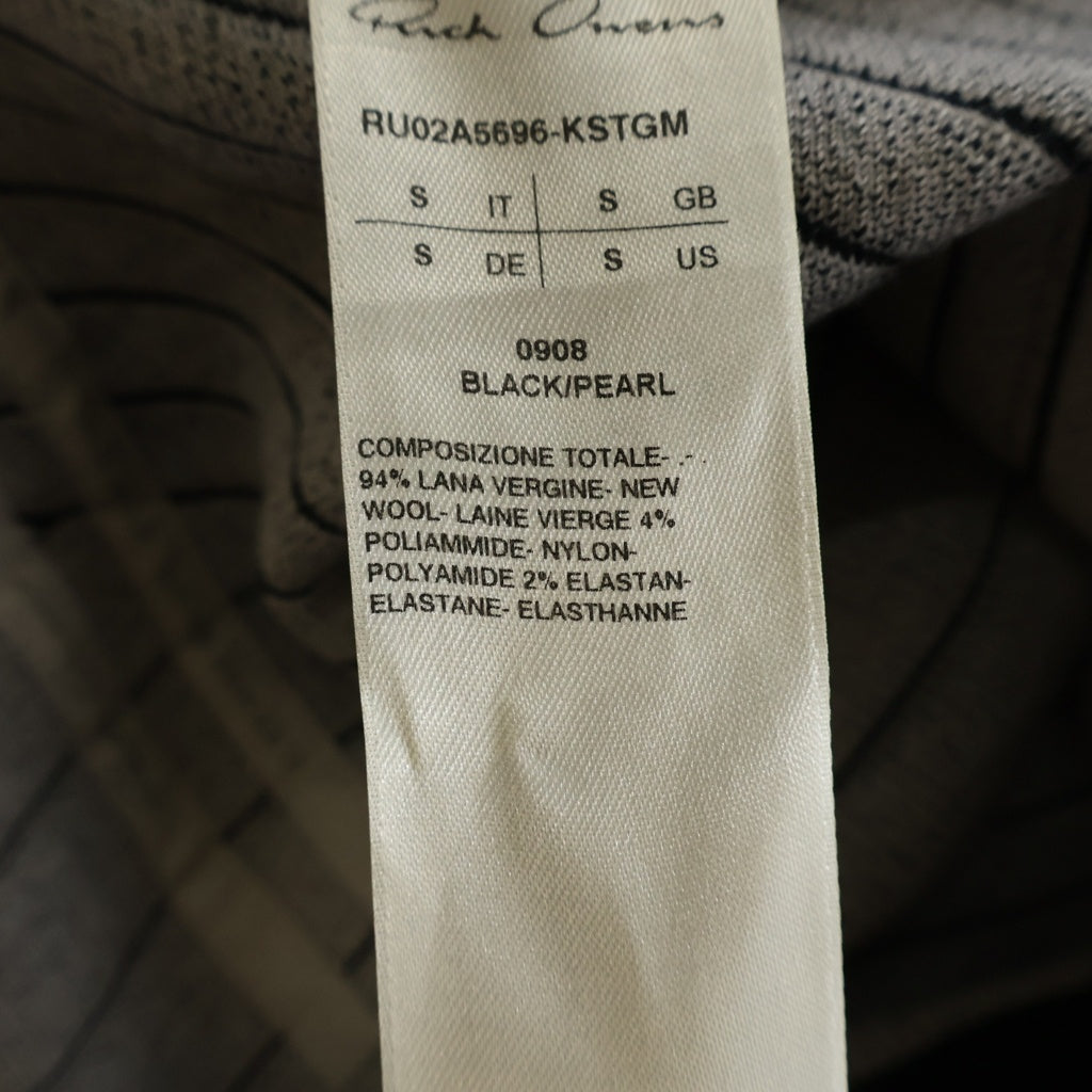 Rick Owens(リックオウエンス) 21AW ウールストライプサルエルパンツ ブラック/ホワイト RU02A5696-KSTGM