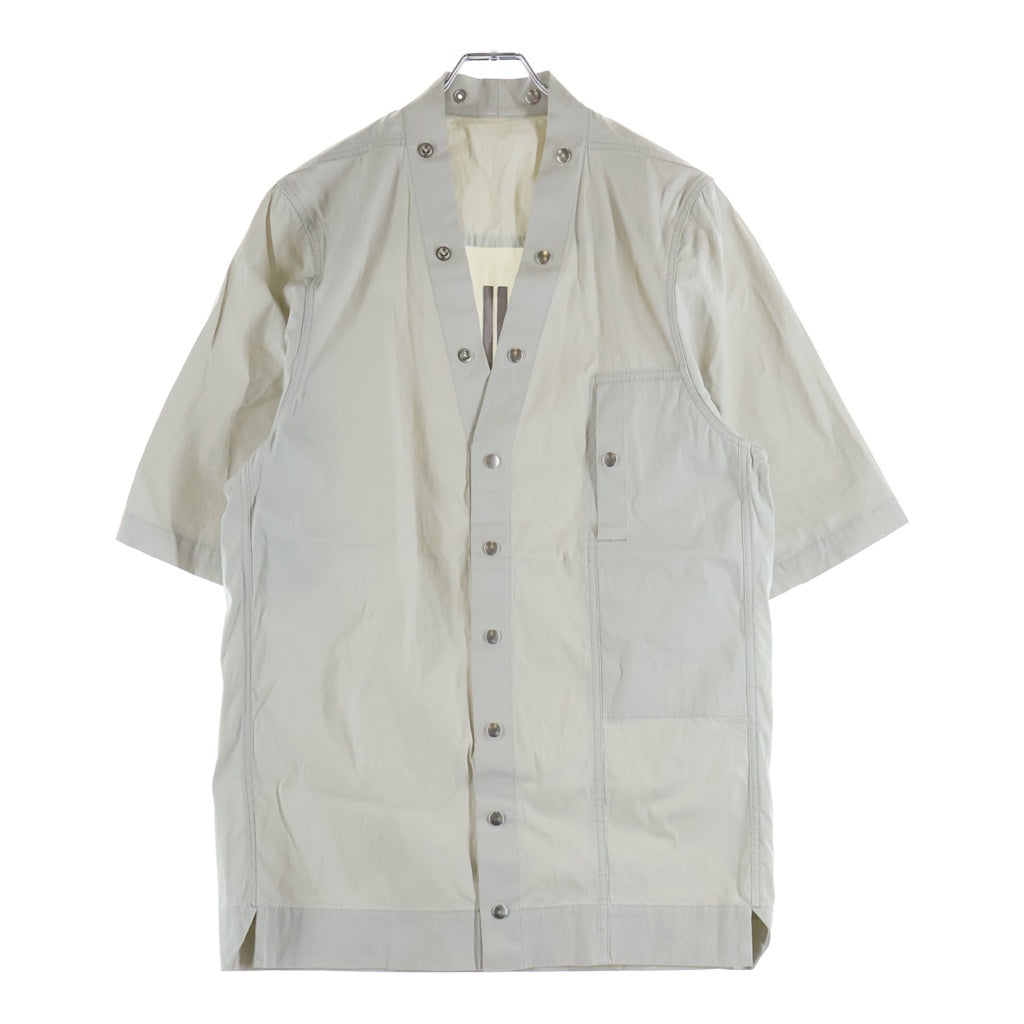 Rick Owens(リックオウエンス) 21SS LARRY SHIRT ラリー半袖シャツ ホワイト RU21S6294-TE