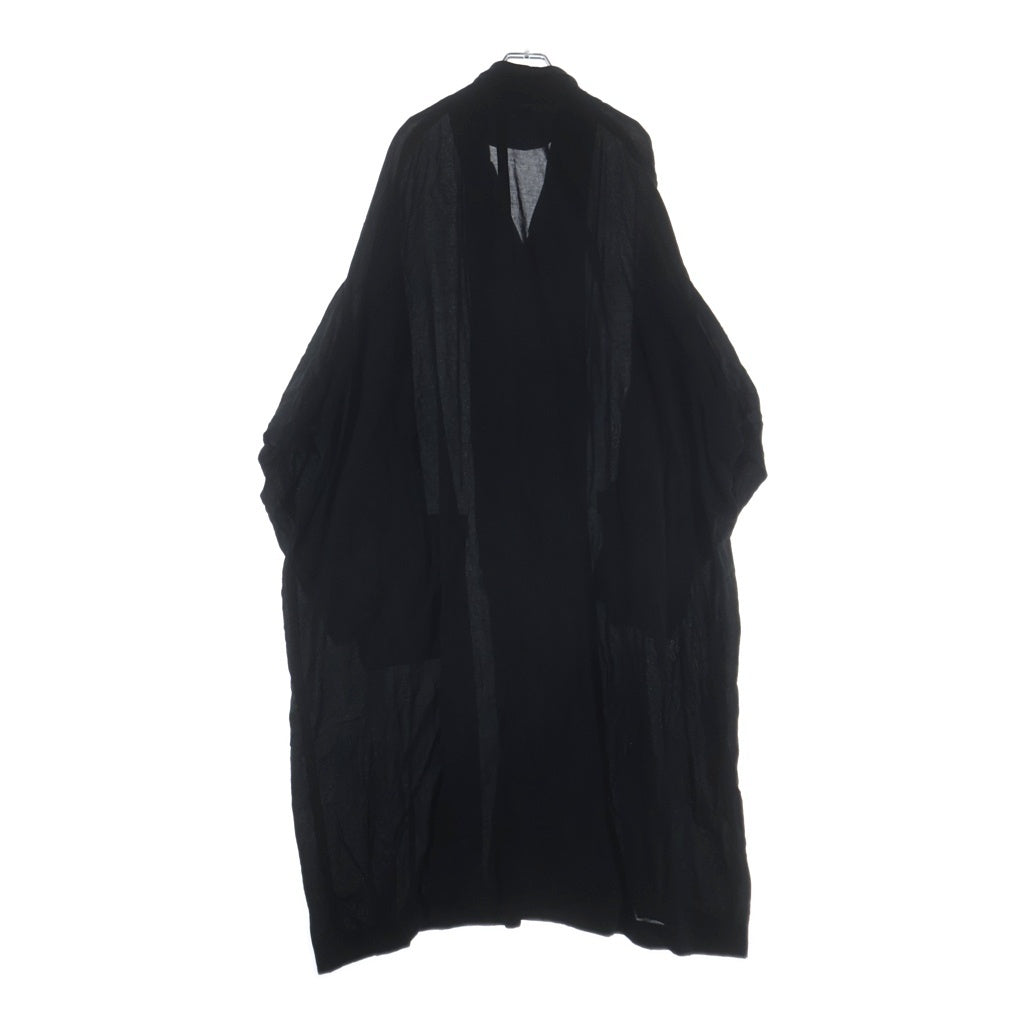 Yohji Yamamoto POUR HOMME(ヨウジヤマモト プールオム) オープンカラー ロングシャツ コート ブラック