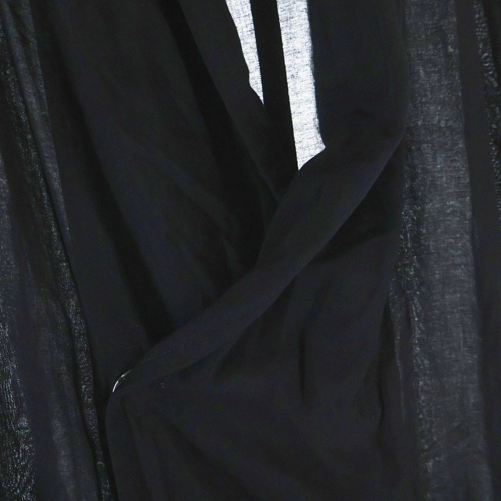 Yohji Yamamoto POUR HOMME(ヨウジヤマモト プールオム) オープンカラー ロングシャツ コート ブラック