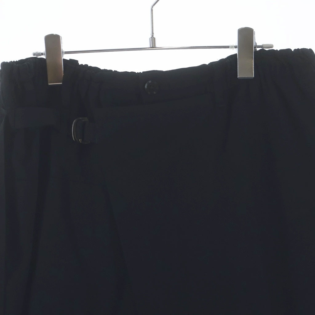 Yohji Yamamoto POUR HOMME(ヨウジヤマモト プールオム) 14SS ギャバジンラップパンツ イージースラックスパンツ ショーツ ブラック