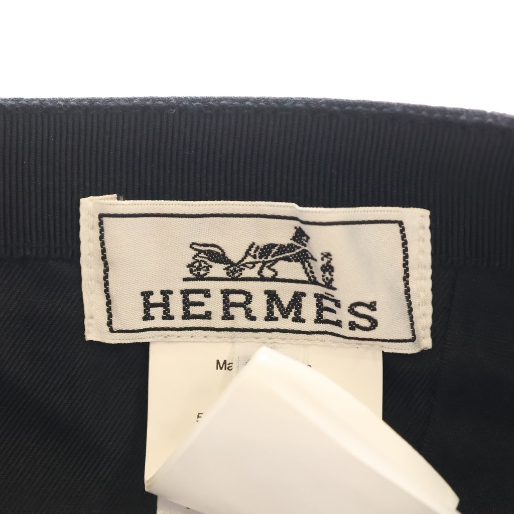 HERMES(エルメス) ネヴァダ Hストライプ キャップ 帽子 ブラック