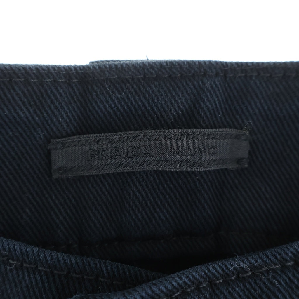 PRADA(プラダ) 22SS Logo Distressed Washed Denim Shorts ロゴ ダメージ加工ウォッシュドデニムショーツ ハーフパンツ ネイビー GEP339 S212