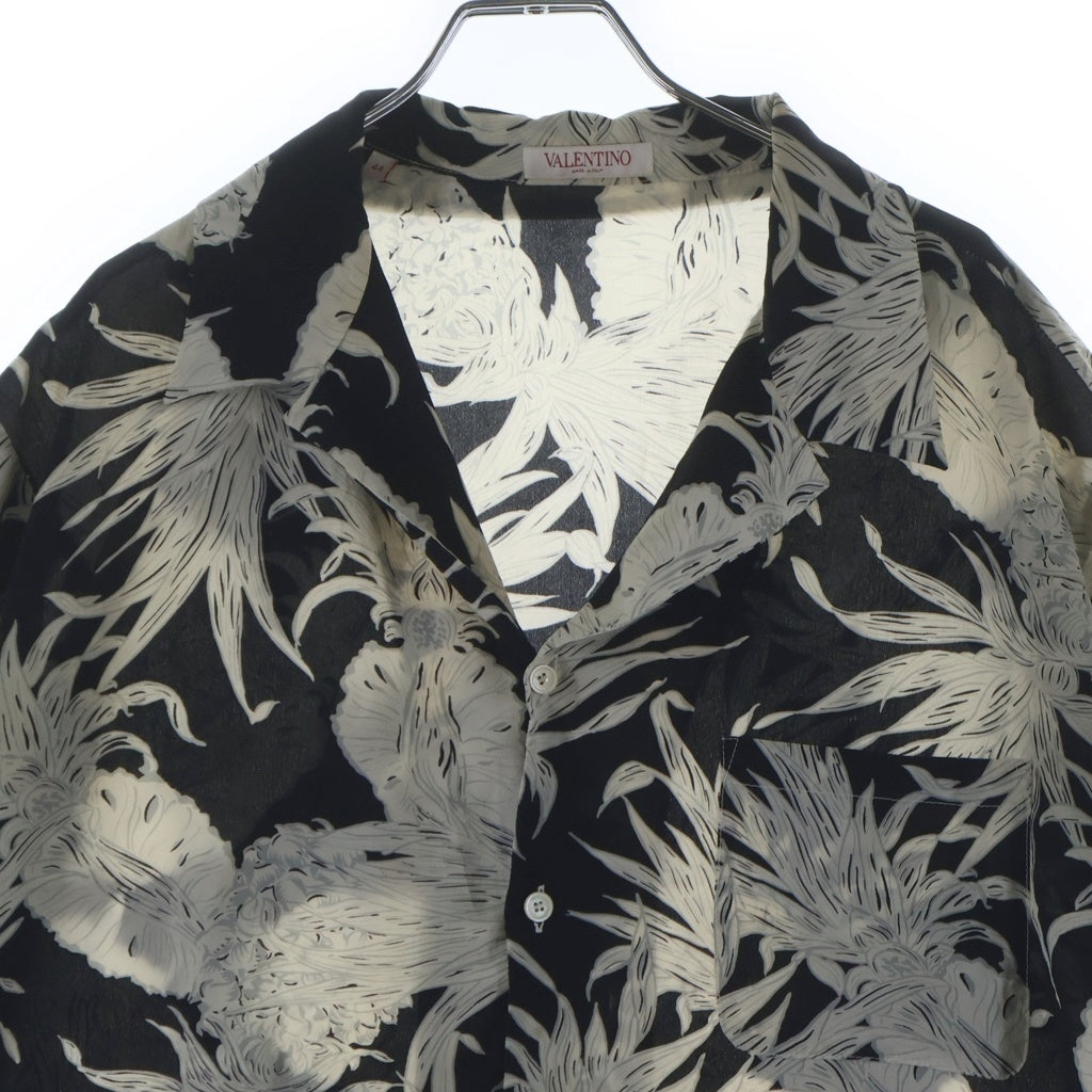 VALENTINO(ヴァレンティノ) ×SUN SURF ヴァレンティノ サンサーフ 23AW トロピカルシルク半袖アロハシャツ ブラック ホワイト 3V3AAA909KJ