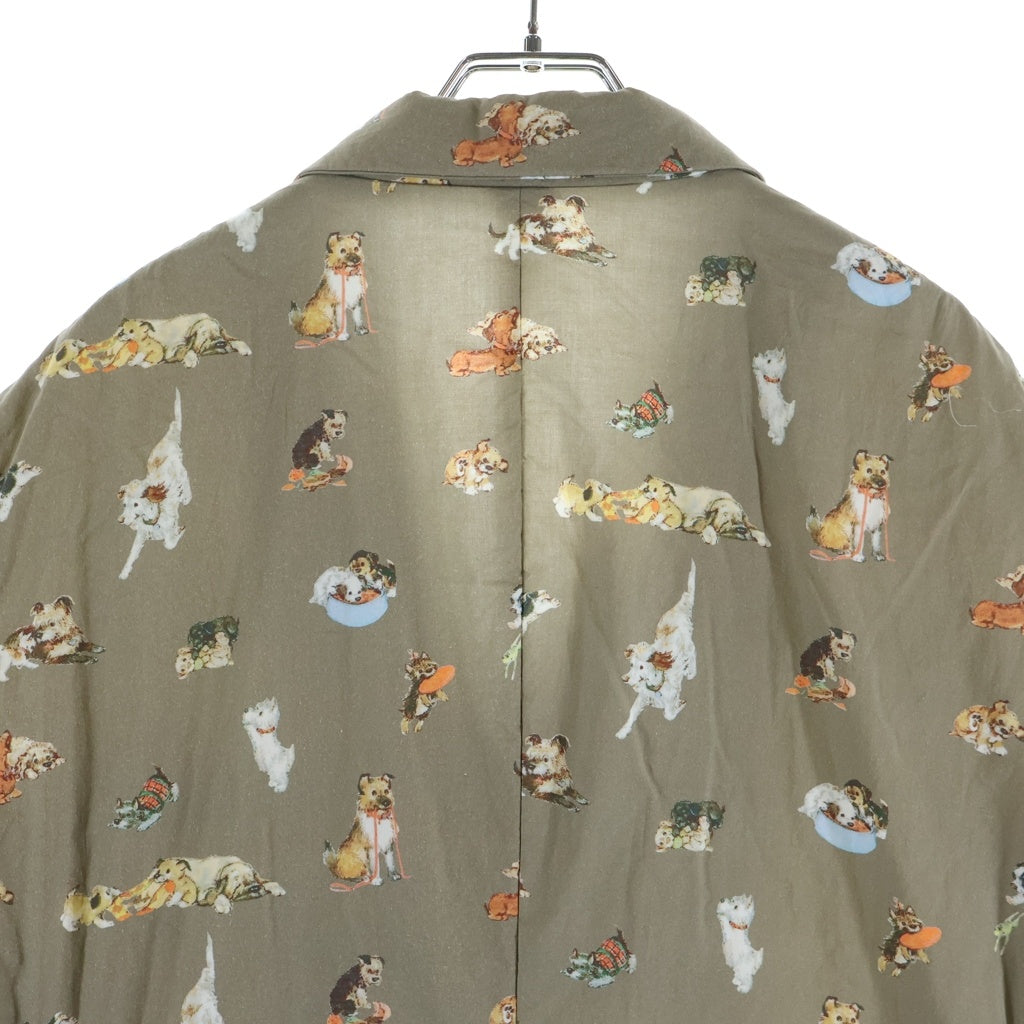UNDERCOVER(アンダーカバー) 25AW DOG総柄Coタイプクロス薄中綿ジャケット テーラードダウンジャケット ベージュ