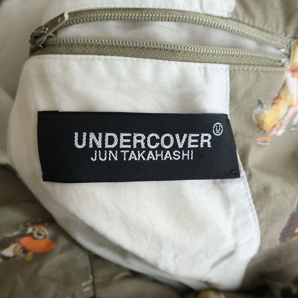 UNDERCOVER(アンダーカバー) 25AW DOG総柄Coタイプクロス薄中綿ジャケット テーラードダウンジャケット ベージュ