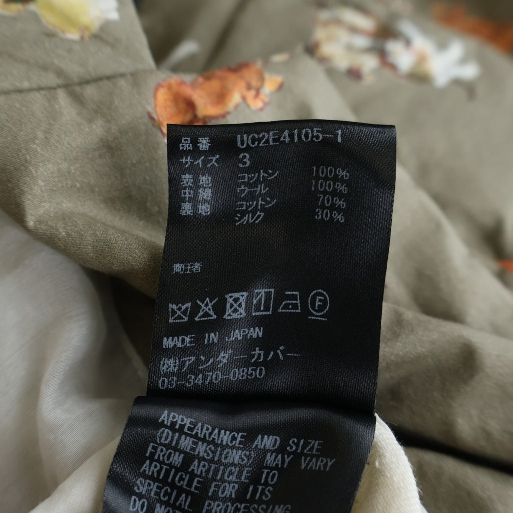 UNDERCOVER(アンダーカバー) 25AW DOG総柄Coタイプクロス薄中綿ジャケット テーラードダウンジャケット ベージュ