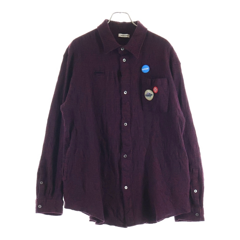 UNDERCOVER(アンダーカバー) 25AW チェック柄ウール長袖シャツ ボルドー UP2E4408