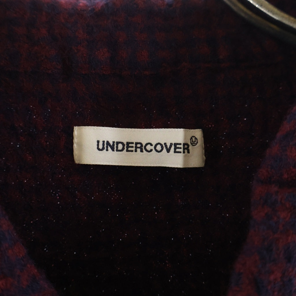 UNDERCOVER(アンダーカバー) 25AW チェック柄ウール長袖シャツ ボルドー UP2E4408