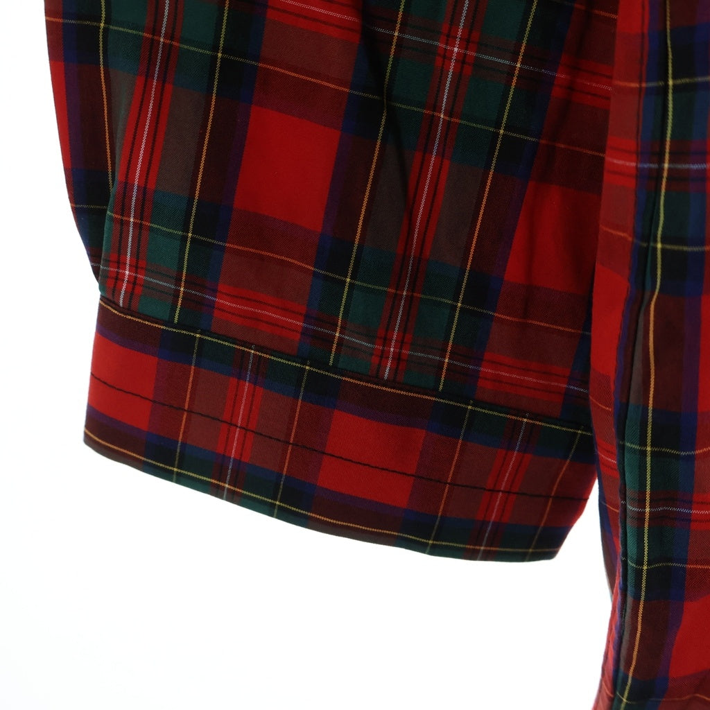 UNDERCOVER(アンダーカバー) 25AW タータンチェックシャツ ノーカラーシャツ レッド/グリーン